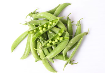 Green beans isolated on a white background