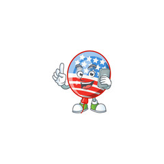 Naklejka na ściany i meble A picture of happy USA stripes balloon speaking on the phone