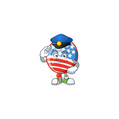 A character design of USA stripes balloon working as a Police officer
