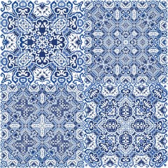 Antique azulejo tiles patchwork.