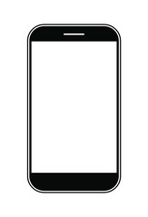 touch screen smartphone ilustration, icon flat design black and white