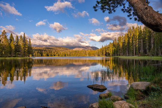 Sunset At Dog Lake In Tuolumne Meadows In Yosemite