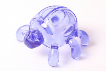 children's toy blue turtle isolated on white background
