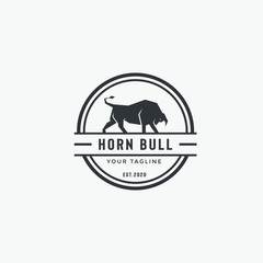 	 Abstract cow steak premium logo design. Creative bull horns line icon symbol. Luxury wings bird logotype.