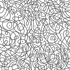 Seamless pattern abstract line.Hand drawn paint style.