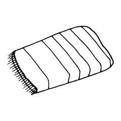 towel cartoon vector and illustration, black and white