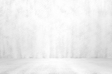 Concrete wall white grey color for background. Old grunge textures with scratches and cracks. White painted cement wall texture.