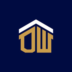 Initial Letters OW House Logo Design