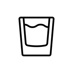 a glass of whiskey icon vector. Thin line sign. Isolated contour symbol illustration