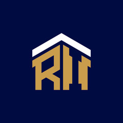 Initial Letters RI House Logo Design