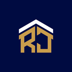 Initial Letters RJ House Logo Design