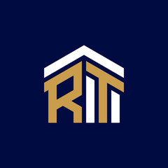 Initial Letters RT House Logo Design