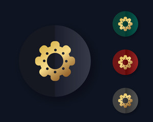 Gear vector icon, cogwheel pictogram. Settings symbol.