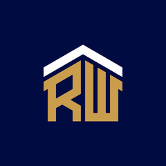 Initial Letters RW House Logo Design