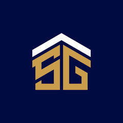 Initial Letters SG House Logo Design
