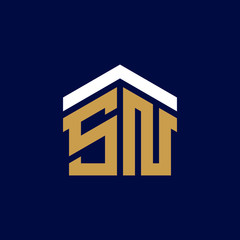 Initial Letters SN House Logo Design