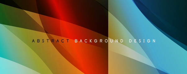 Wave liquid style lines with shadows and light on gradient background