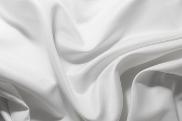 Fototapeta na wymiar Closeup of white fabric texture background ,wavy fabric
