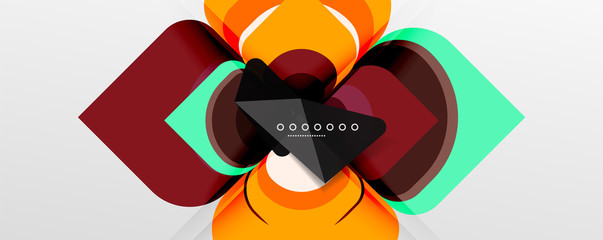 Abstract background - geometric cut paper design flower or square shape composition. Vector Illustration For Wallpaper, Banner, Background, Card, Book Illustration, landing page