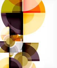 Obraz premium Abstract background, circle and triangle design round shapes overlapping. Geometric trendy template. Vector Illustration For Wallpaper, Banner, Background, Card, Book Illustration, landing page