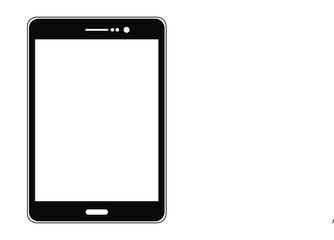 touch screen smartphone (tablet) ilustration, icon flat design black and white