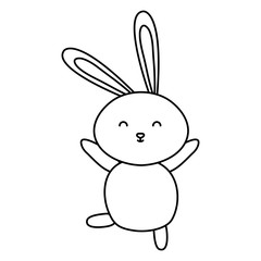cute rabbit animal isolated icon