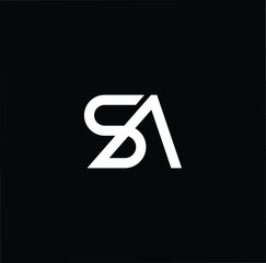 Initial based modern and minimal Logo. SA AS letter trendy fonts monogram icon symbol. Universal professional elegant luxury alphabet vector design