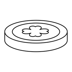 coin with clover isolated icon