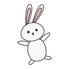 cute rabbit animal isolated icon