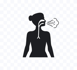 Common cold, cough, flu icon. Vector illustration, flat design.