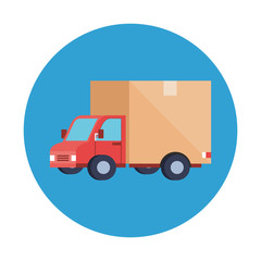 Fototapeta premium Isolated delivery truck vector design