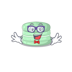 A cartoon concept of Geek pistachio macaron design