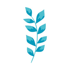 branch with leafs nature ecology isolated icon