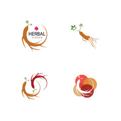Ginseng vector icon illustration design template