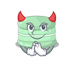 Devil pistachio macaron Cartoon in character design