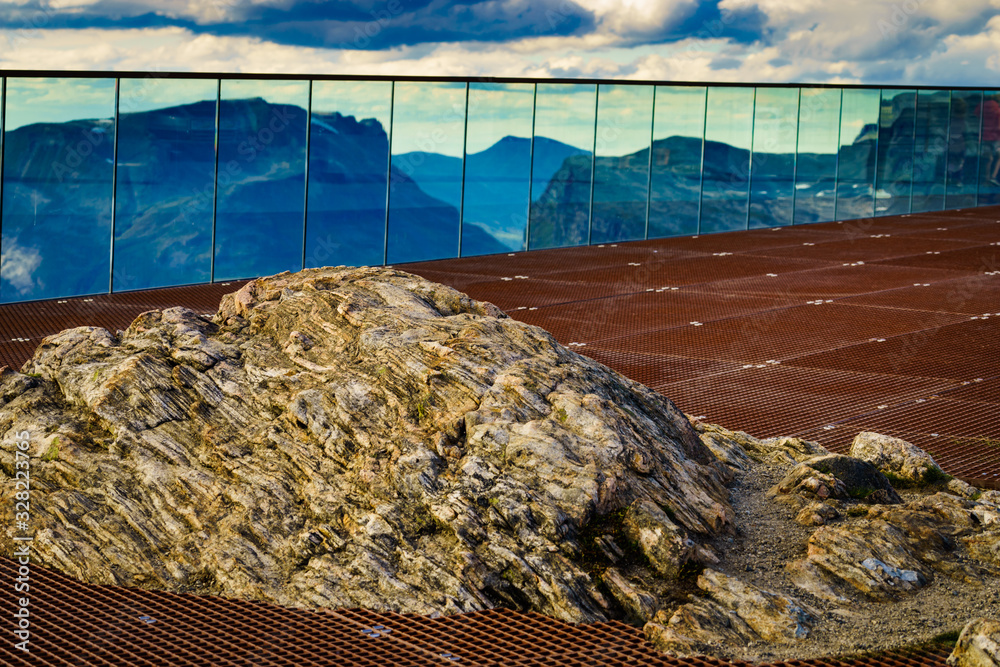 Wall mural Mountains view from Dalsnibba viewpoint, Norway