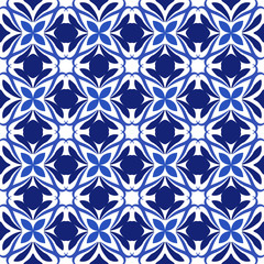 Azulejos portuguese traditional ornamental tile