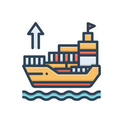 Color illustration icon for exporter 