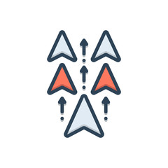 Color illustration icon for exceeded 