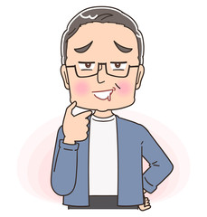 おじいさん シニア 祖父 おじいちゃん 男 おじさん イラスト マンガ Wall Mural よぴんこ Yopinco