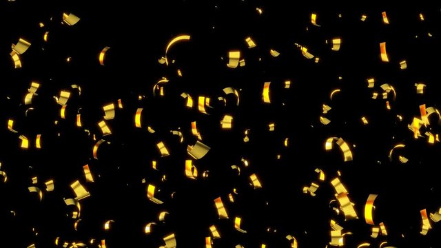 Golden confetti falling down. Gold Confetti Falling Background 4k. Seamless loop - with Alpha Channel and  Chroma Key , Green screen .  4K , Ultra HD ...