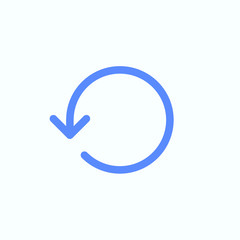 Outline refresh icon for the website design. Rounded and thin vector illustration of the reload icon.  
