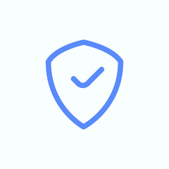 Data security icon. Rounded and thing vector illustration of the safe shield
