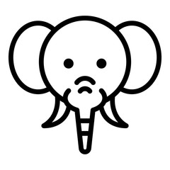 Elephant head icon. Outline elephant head vector icon for web design isolated on white background