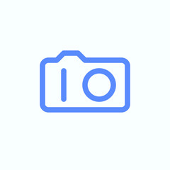 Image search icon for the website user interface design. Rounded and thin icon of the vector camera illustration.
