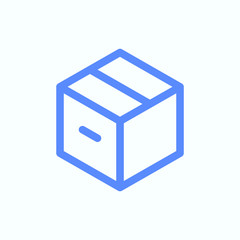 Carton box icon for website UI design. Round and thin vector illustration of the inventory box.
