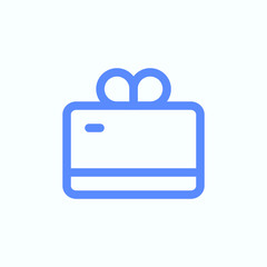 Gift card icon for the web and app design. Round and thin vector illustration of the prepaid voucher of the e-commerce.