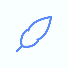 Feather icon for the print and website design usage. Round and thin vector illustration of the vintage pen.