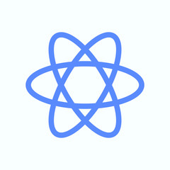 Molecular icon for the web and print design usage. Round and thin vector illustration of the molecule and science. 