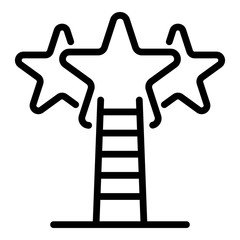 Ladder to star goals icon. Outline ladder to star goals vector icon for web design isolated on white background © ylivdesign